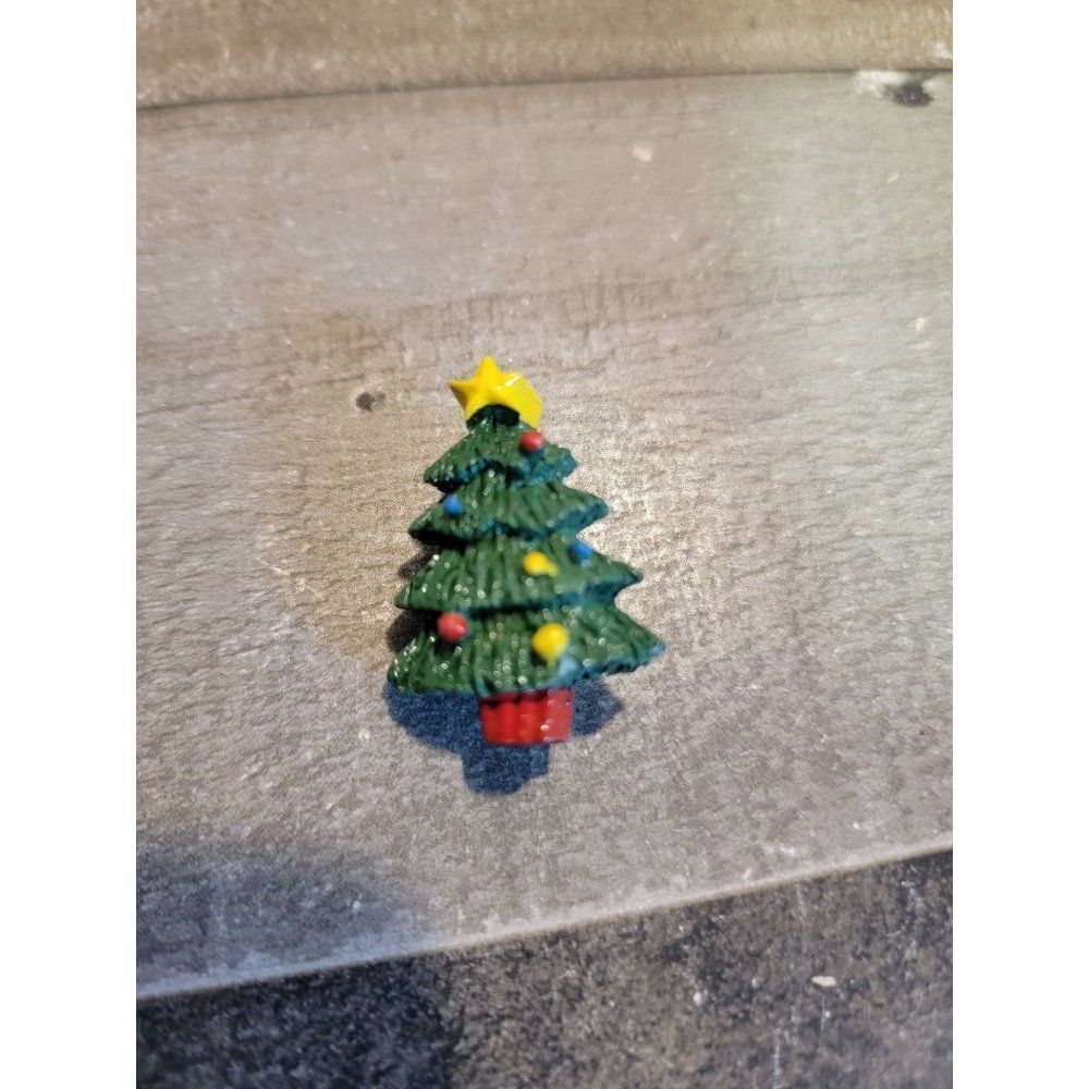 Mini xmas pine tree star pin brooch xmas decor jewelry